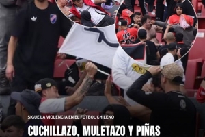 智利联赛爆发球迷冲突！有人拿着皮带和拐杖互相攻击