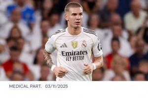 出战利物浦存疑！皇马官方：马斯坦托诺耻骨受伤