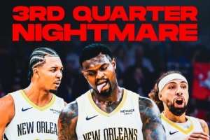 听过湖三崩！但鹈鹕这个第三节崩得更惨 多项数据远低于赛季表现